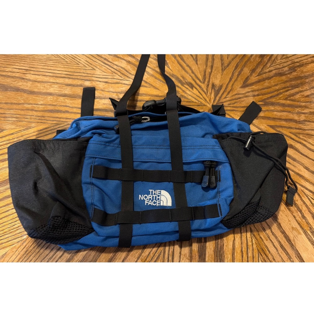 The North Face Blue Black Lumbar Pack Hiking Waist Bag Fanny Pack Gorpcore